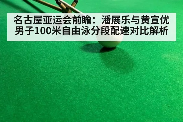 名古屋亚运会前瞻：潘展乐与黄宣优男子100米自由泳分段配速对比解析 | jiuyou